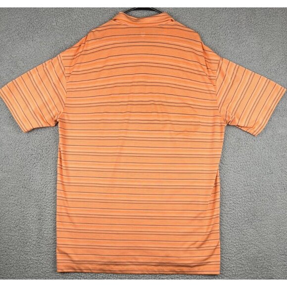 Nike Golf Polo Shirt Mens Size XXL 2x Orange with Stripes Short Sleeve Logo - Picture 3 of 9